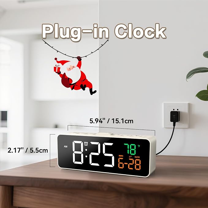 3-in-1 Digital Clocks for Living Room, Small & Compact Alarm Clock | Temperature - Image 4