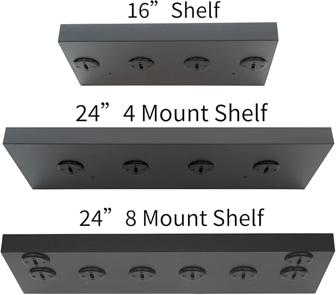 Bendy3D Solutions 16" Tonal Accessory Shelf - (Black, 16" Shelf - 4 Mounts)