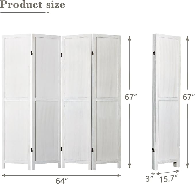 WelFurGeer 4 Panel Room Divider Screen - Image 6