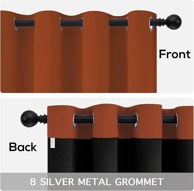 Yakamok Burnt Orange Blackout Curtains 84 inches Long - Image 5