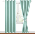 Blackout Curtains for Bedroom, 52 x 84 Inches Long, 2 Panels, Aqua | Thermal by Hiasan