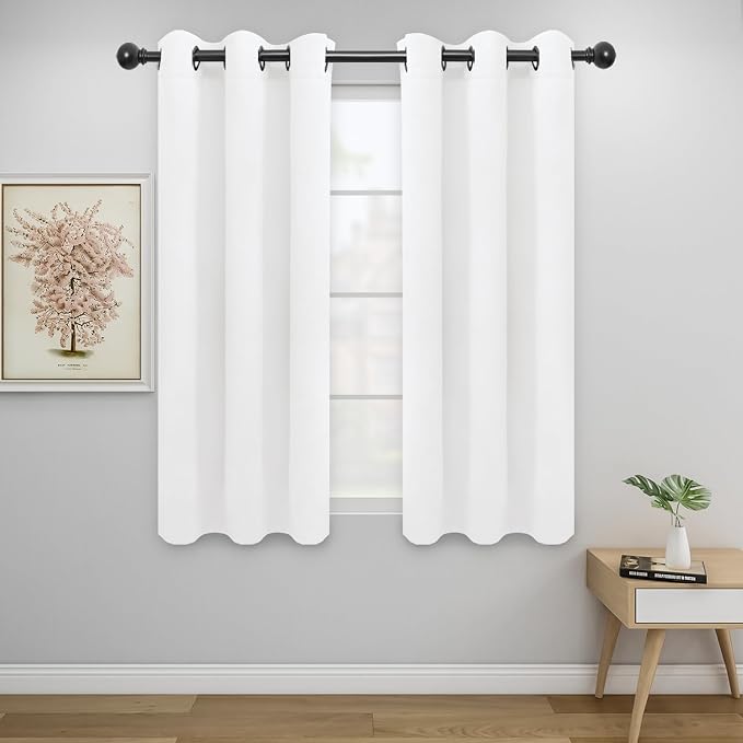 Easy-Going Thermal Grommet Curtains, 2 Panels 34x54 in, Noise Reduction by Easy-Going