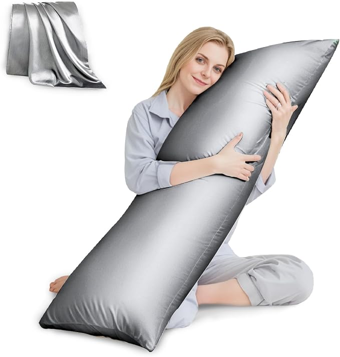 Body Pillow with Satin Pillowcase, Body Pillow by HUXMEYSON