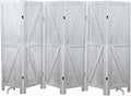 Premium Home 6-Panel Room Divider – Rustic White Barn Door, K Pattern Folding by PremiumHomeDecor