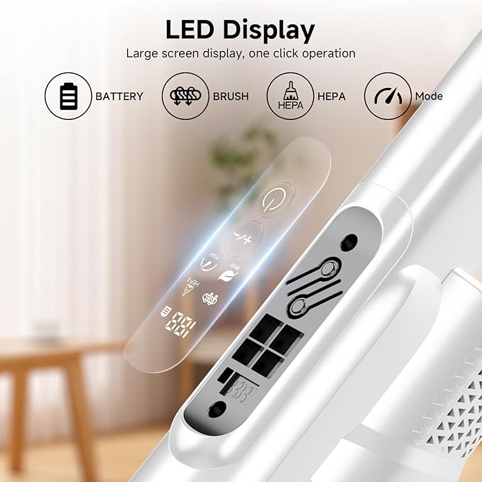 AKAVAC Cordless Stick Vacuum Cleaner with Auto Empty System Self-Charging Base, Powerful Suction for Pet Hair on Carpet & Hardfloor, Lightweight Anti-Tangled Handheld Vacuum, HEPA Filtration, Blue