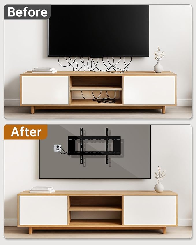 HAPYTHDA in-Wall Cable Management Kit, Wire Hider for Power & Low Voltage Cables, TV Cord Hider for Wall Mounted TV, TV Cable Hider Wall Kit, Includes Hole Saw Drill Attachment