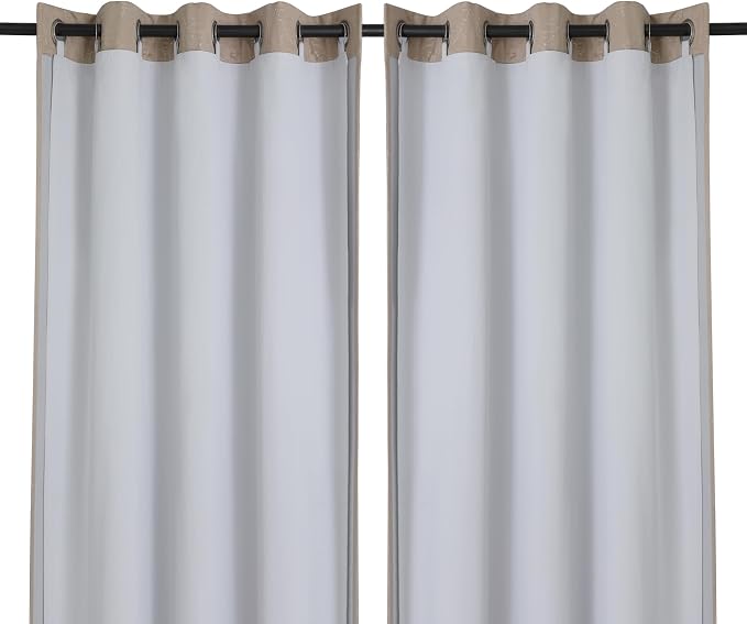 Chyhomenyc 2 Panels 100% Blackout Curtain Liners, 100% Darkening Blackout Liner by Chyhomenyc