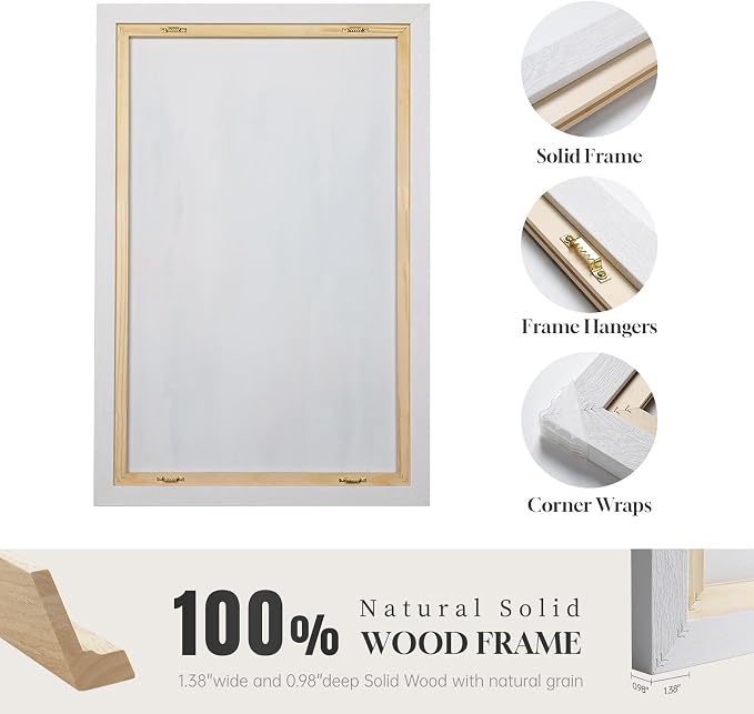Framed Floral Wall Art, Modern Botanical Canvas Prints Artwork - Image 7