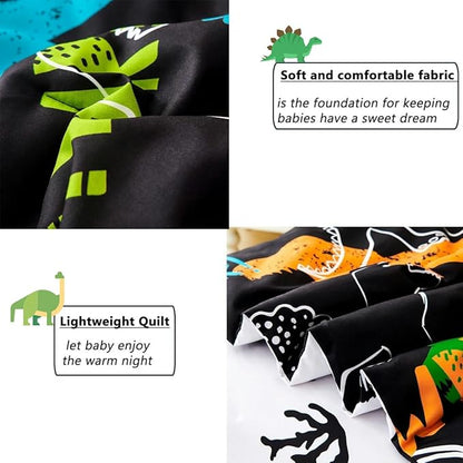 PERFEMET Twin Kids Bedding Sets 4-Piece Cartoon Dinosaur Boys Comforter with Sheets Ultra Soft Reversible Colorful Animal Children Bed in a Bag Set(Dinosaur, Twin)