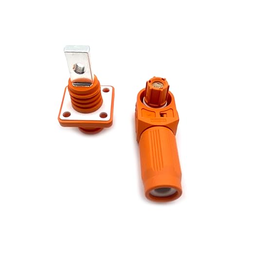 70A-120A 1000V Battery Energy Storage Connector, 10-25mm² High Current Connectors Quick Plug Terminal Orange Right Angle Plug and Socket IP67 Waterproof Power Adapter Threaded Wiring