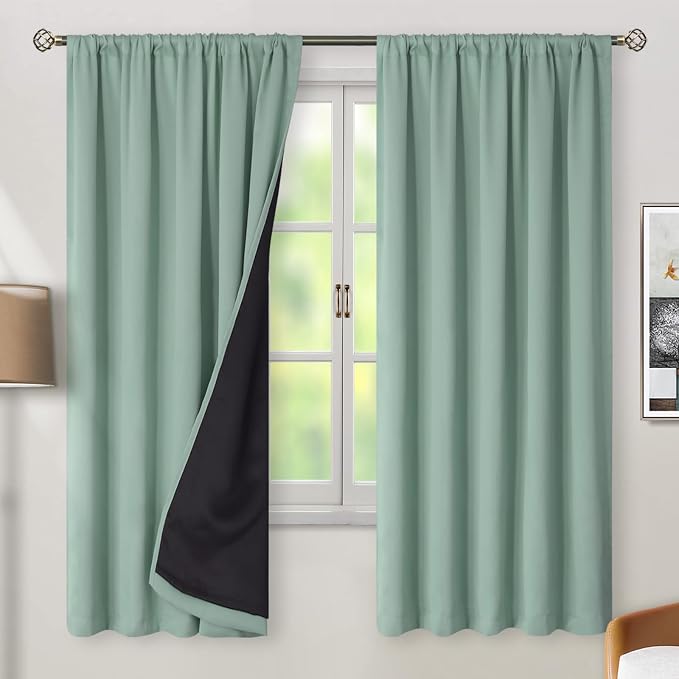 BGment Blackout Curtains with Thermal Insulation Liner Curtains 72 Inches Long - Image 2