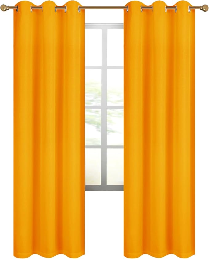 Diraysid 100% Blackout Curtains Yellow Linen Curtains - Image 7