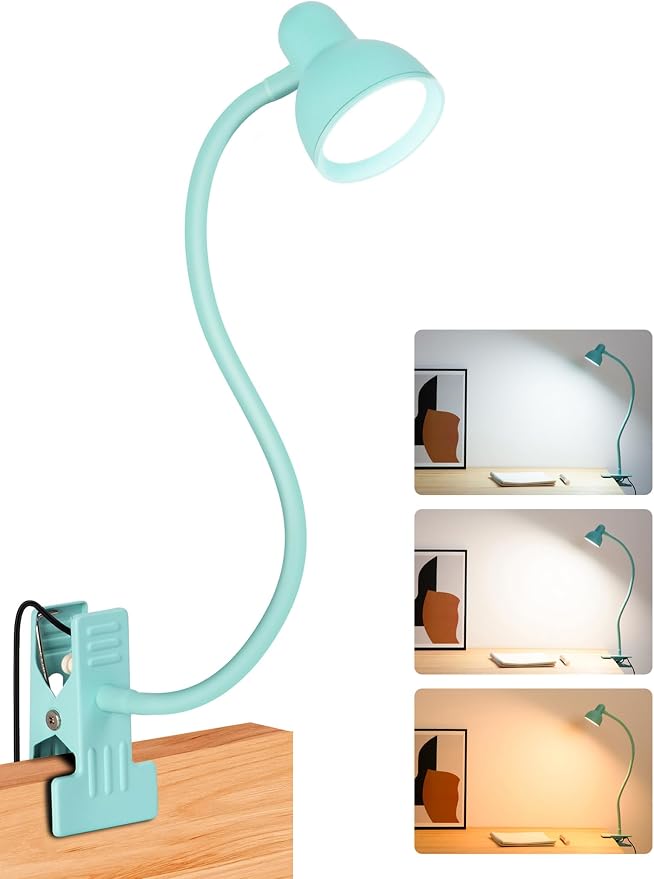 Clip on Reading Light for Bed 3 Color Modes Teal | 10 Brightness Dimmable - Image 7