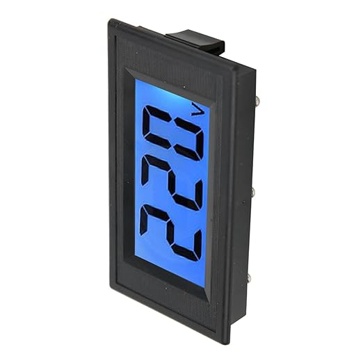 YB5135D Digital AC Voltmeter LCD Blue Backlight 2 Wires Voltage Tester Panel AC Voltage Meter Car Motorcycle Battery Monitor Voltage Measuring Range AC80-500V