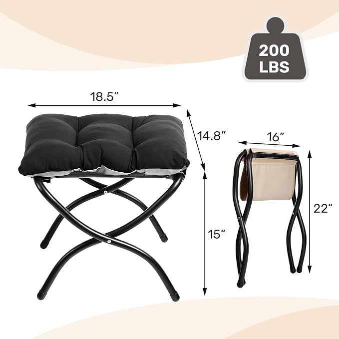 HollyHOME Lazy Chair with Foldable Ottoman, Accent Comfy Lounge Armchair and - Image 7