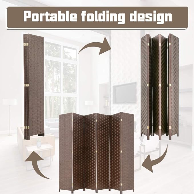 Room Dividers and Folding Privacy Screens 6 Panel 6 ft Foldable Portable Room - Image 5