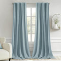 MIULEE Slate Blue Back Tab Blackout Curtains 52x96 Inch Long 2 Panels Set | Rod by MIULEE