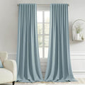 MIULEE Slate Blue Back Tab Blackout Curtains 52x120 Inch Long 2 Panels Set | by MIULEE