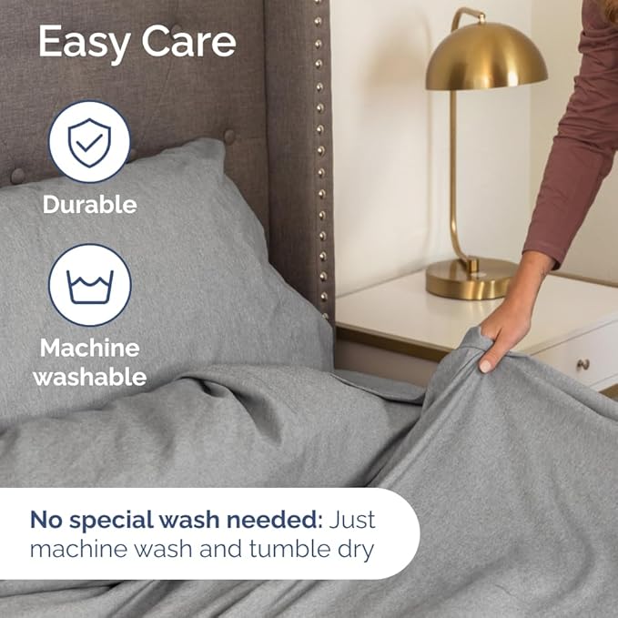 Full XL Bed Sheet Set - 4 Piece Extra Long Extended Full XL Sheets - Ultra-Soft, Breathable & Cooling - Fits 8” to 16" Mattress w/ Deep Pockets - 54" x 80" - Wrinkle & Fade Resistant - Heathered Grey