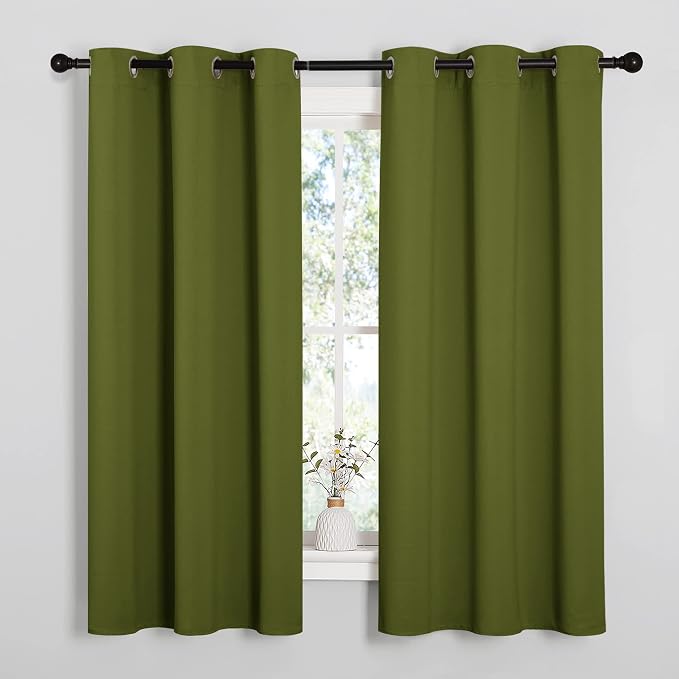NICETOWN Olive Green Blackout Curtains 48 inches Length by NICETOWN