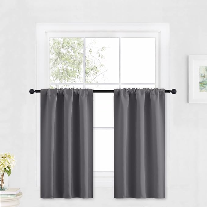 RYB HOME Kitchen Blackout Curtains Over Sink 36 inch Length, Rod Pocket | by RYBHOME