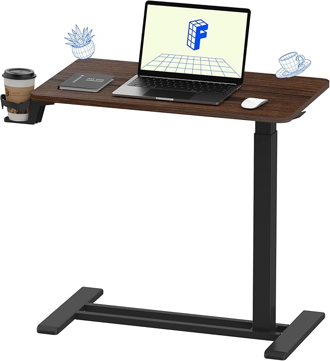 FLEXISPOT H7 28" Pneumatic Height-Adjustable Overbed Table by Unknown
