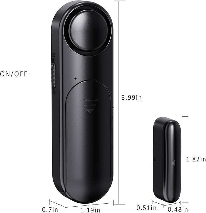 Window and Door Alarm When Opened (5 Pack) for Kids Safety/Home Security, Sliding Glass Front Door Opening Sensor Alarms for Dementia, 120dB Burglar Alert, Ideal for Business, Garage, Apartment, Black