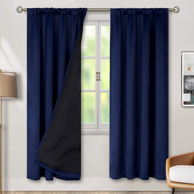 BGment Navy Blackout Curtains for Bedroom 84 Inch Length 2 Panels | Thermal by BGment