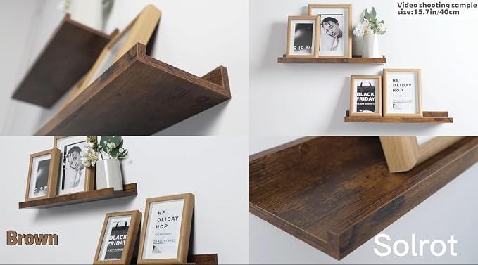 Brown Floating Shelves for Wall Decor, 30 in Shelf - Image 4