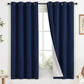 COSVIYA Navy Blue 100% Blackout Curtains by COSVIYA