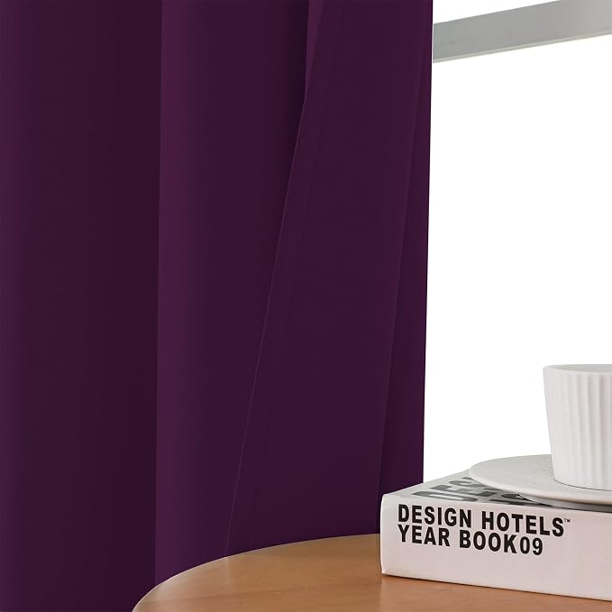 CUCRAF Purple Blackout Curtains 96 inch Length 2 Panels Set, Room Darkening - Image 7