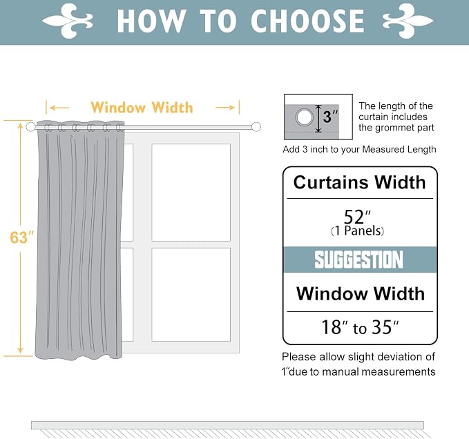 ChrisDowa Blackout Curtains Door Curtain 63 Inch Length Closet Drapes | 52W x - Image 6