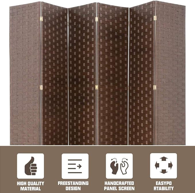 Room Dividers and Folding Privacy Screens 6 Panel 6 ft Foldable Portable Room - Image 2