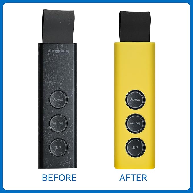Protective Silicone Cover Case for SimpliSafe KeyFob - Arm and Disarm Remotely, Flexible Case for SimpliSafe Home Security System KeyFob - Latest Gen (Yellow)