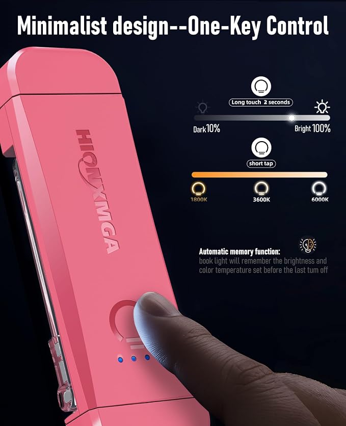 HIONXMGA Book Light, Rechargeable Reading Light - Image 2