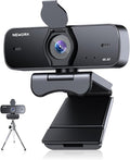 NEWORK 4K Webcam for PC with Sony Sensor, Auto Focus & Privacy Cover, Ultra HD 4K Streaming Camera with Tripod, 2 Noise-Cancelling Mics, USB Plug & Play, 77° FOV, Web Camera for Zoom, Skype, Teams