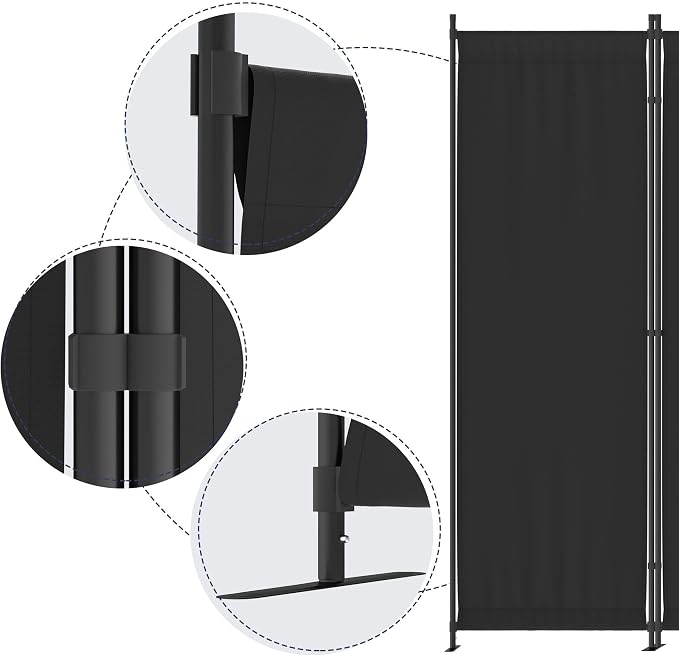 Morngardo 6FT Room Divider Portable, Folding Privacy Screens, 4 Panel Room - Image 3