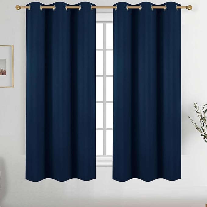 Diraysid Navy Blue Grommet Blackout Curtains by Diraysid%2C+refresh+your+life