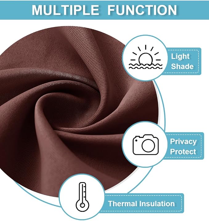 RYB HOME Short Blackout Privacy Curtains 30 inch Long - Image 2