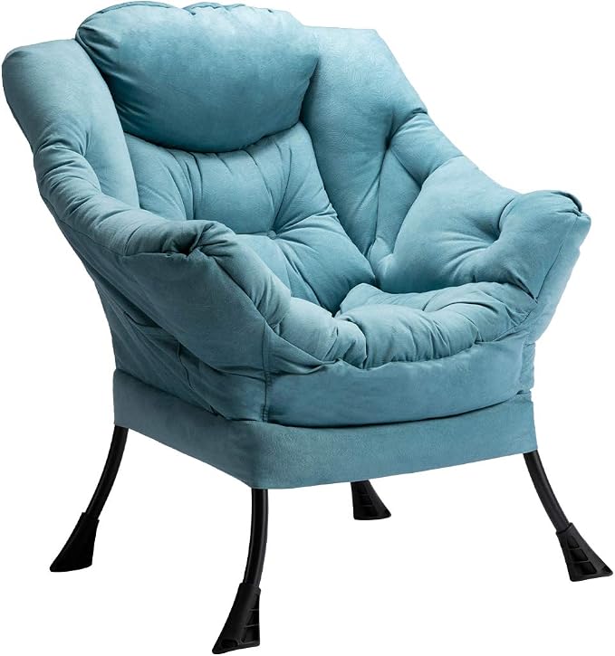 HollyHOME Lazy Chair with Armrest and Side Pocket, Comfy Accent Lounge Chair by HollyHOME