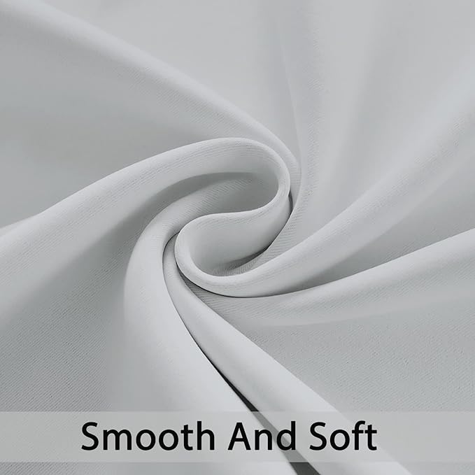 Yakamok Blackout Curtains 38x45 inch Greyish White Thermal Drapes-Bedroom | 2 - Image 4