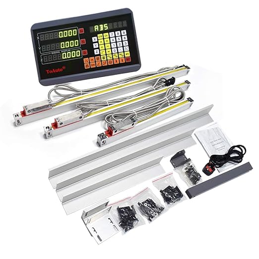 FASTTOBUY 3 Axis Digital Readout DRO for Drill EDM Milling Grinding Lathe Machine with 5um Precision Linear Glass Scale 300mm 600mm 350mm（12" 24" 14"）