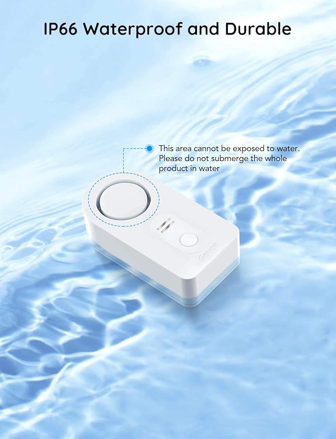 Govee Water Leak Detectors 1 Pack, 100dB Adjustable Audio Alarm Sensor, Sensitive Leak and Drip Alert, for Kitchen Bathroom Basement (Cannot Connect to Wi-Fi Directly)
