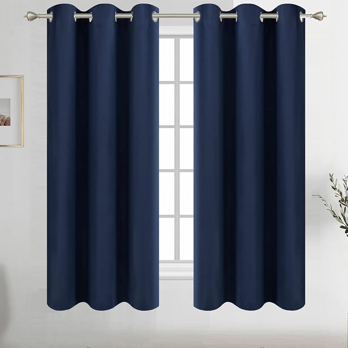 Diraysid Navy Blue Grommet Blackout Curtains by Diraysid%2C+refresh+your+life