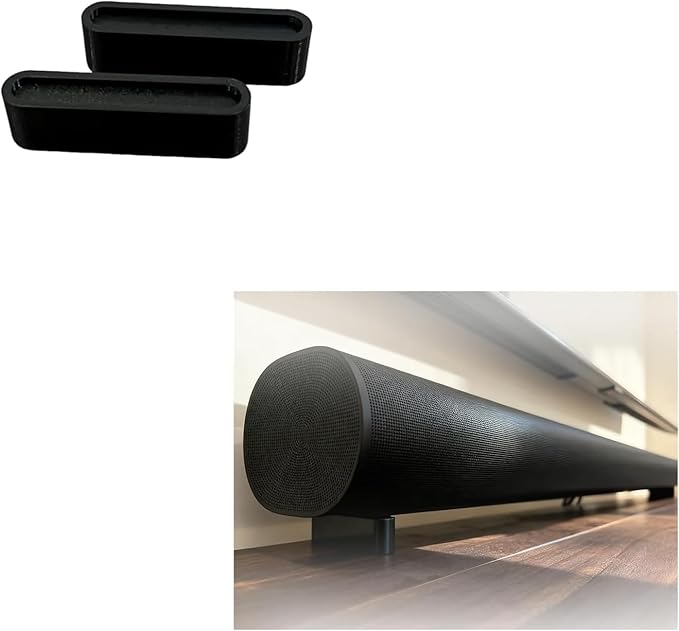 Compatible with Sonos Arc Soundbar Riser Feet Stand Set | Elevate 1″–3″ for Better Sound & Under-Cabinet Clearance | Anti-Vibration Soundbar Lift Kit | Tool-Free Installation (Black, 40mm)