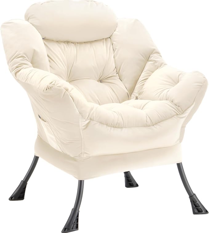 Youtanic Lazy Chair Thick Padded, Comfy Velvet Accent Lounge Chair by Youtanic