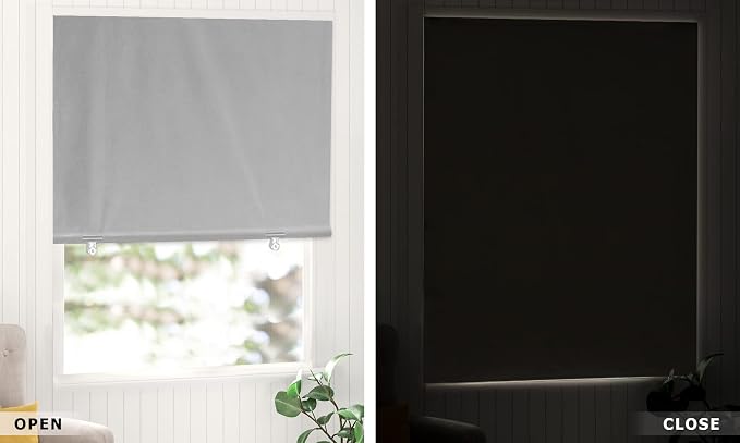 LazBlinds 100% Blackout Roller Shades, Thermal Insulated UV Protection Privacy - Image 6