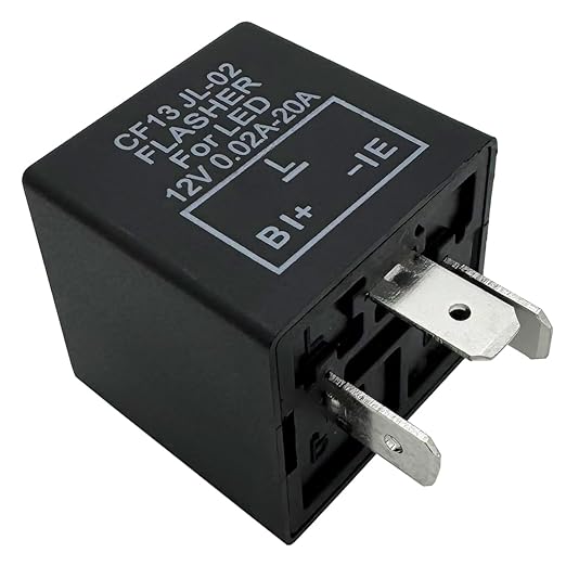 irhapsody 3-pin LED Flasher Relays CF13, Fixed 12V Electronic Blinker Relay, Pack of 2