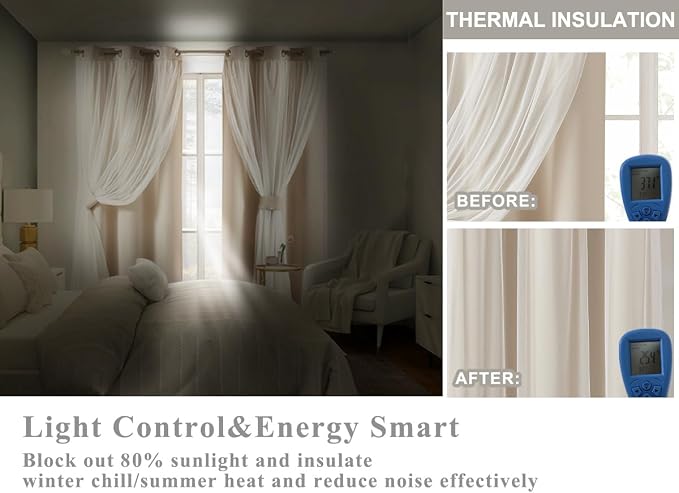 Bujasso Beige 80% Blackout Curtains - Image 7
