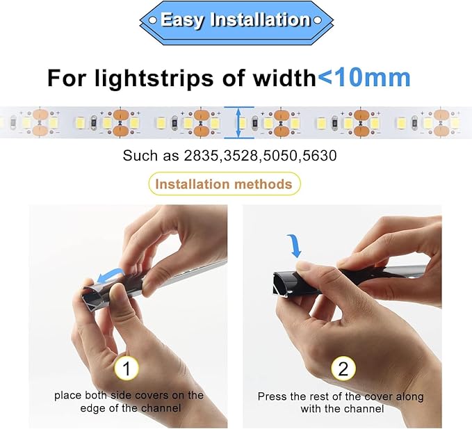VST 20pack 3.3 ft LED Channel, V Shape Led Diffuser Channel, LED Aluminum Channel System with Black Cover, End Caps and Mounting Clips, Aluminum Profile for LED Strip Light Very Easy Installation